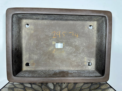 Preowned Vintage Japanese Tokoname Unglazed Rectangular Bonsai Pot Kataoka - 16.5” By 11.75”