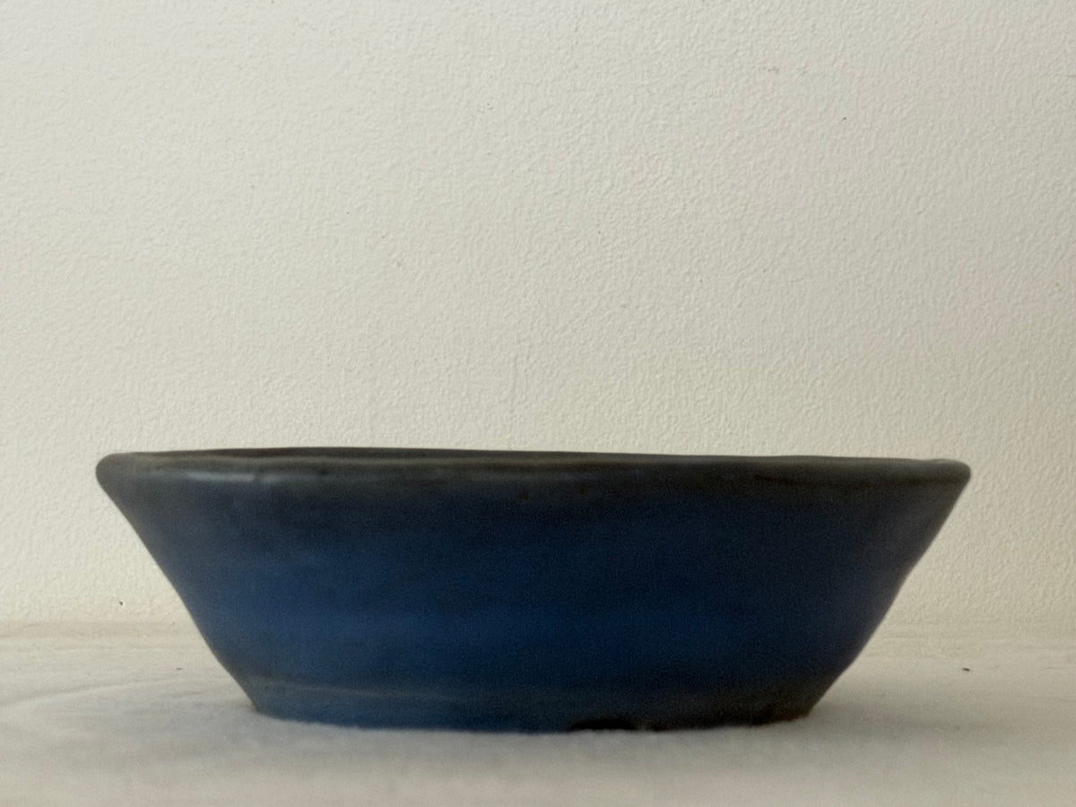 Preowned Japanese Tokoname Glazed Nanban Style Bonsai Pot Mazan - 6.75” By 2”