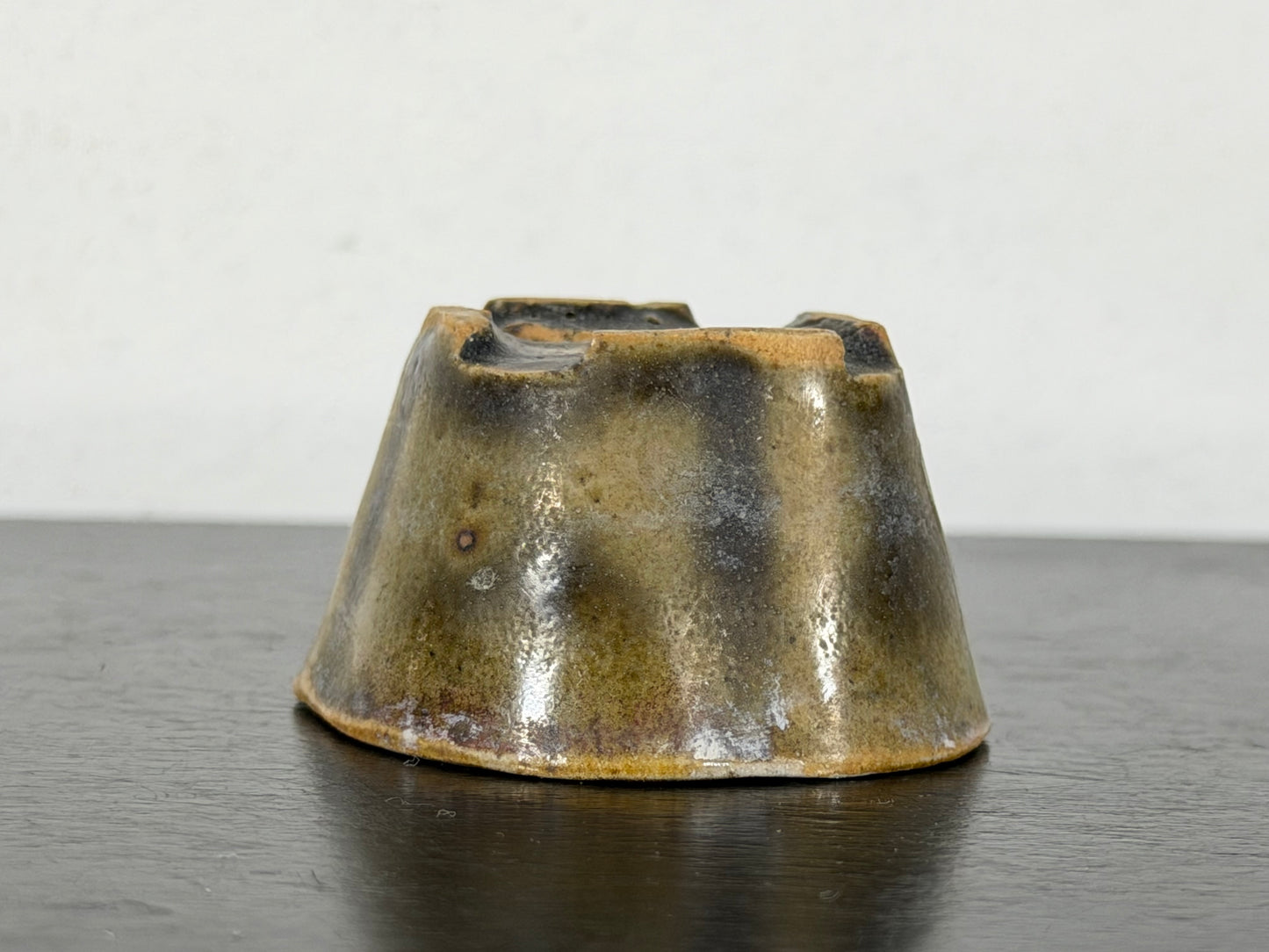 Preowned Vintage Japanese Tokoname Glazed Mokko Style Bonsai Pot Mutou - 1.75” By 1.5”