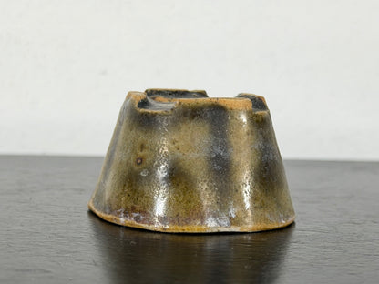 Preowned Vintage Japanese Tokoname Glazed Mokko Style Bonsai Pot Mutou - 1.75” By 1.5”