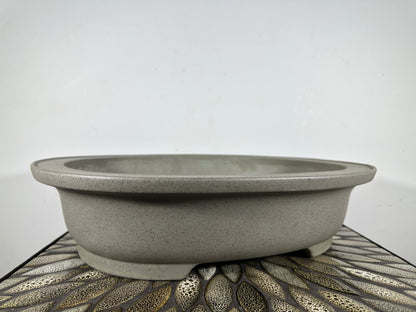 Preowned Japanese Tokoname Unglazed Oval Bonsai Pot Seizan - 16.5” By 13.35”