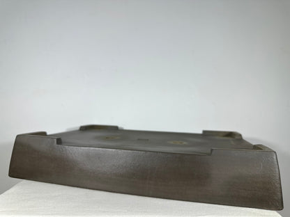 Preowned Japanese Tokoname Unglazed Rectangular Bonsai Pot Seizan - 19.25” By 14”