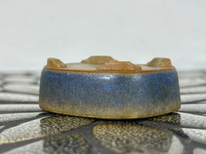 Preowned Japanese Tokoname Glazed Rectangular Bonsai Pot with Stamp - 2” By 1 5/8”