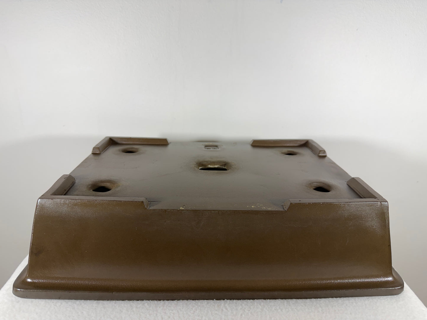 Preowned Japanese Tokoname Unglazed Rectangular Bonsai Pot Sankyou - 15.5” By 11”