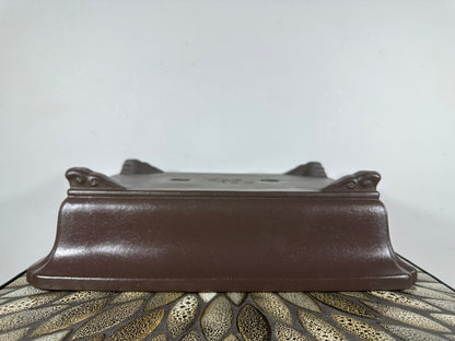 Preowned Japanese Tokoname Unglazed Rectangular Bonsai Pot Yamaaki - 14.5” By 11”