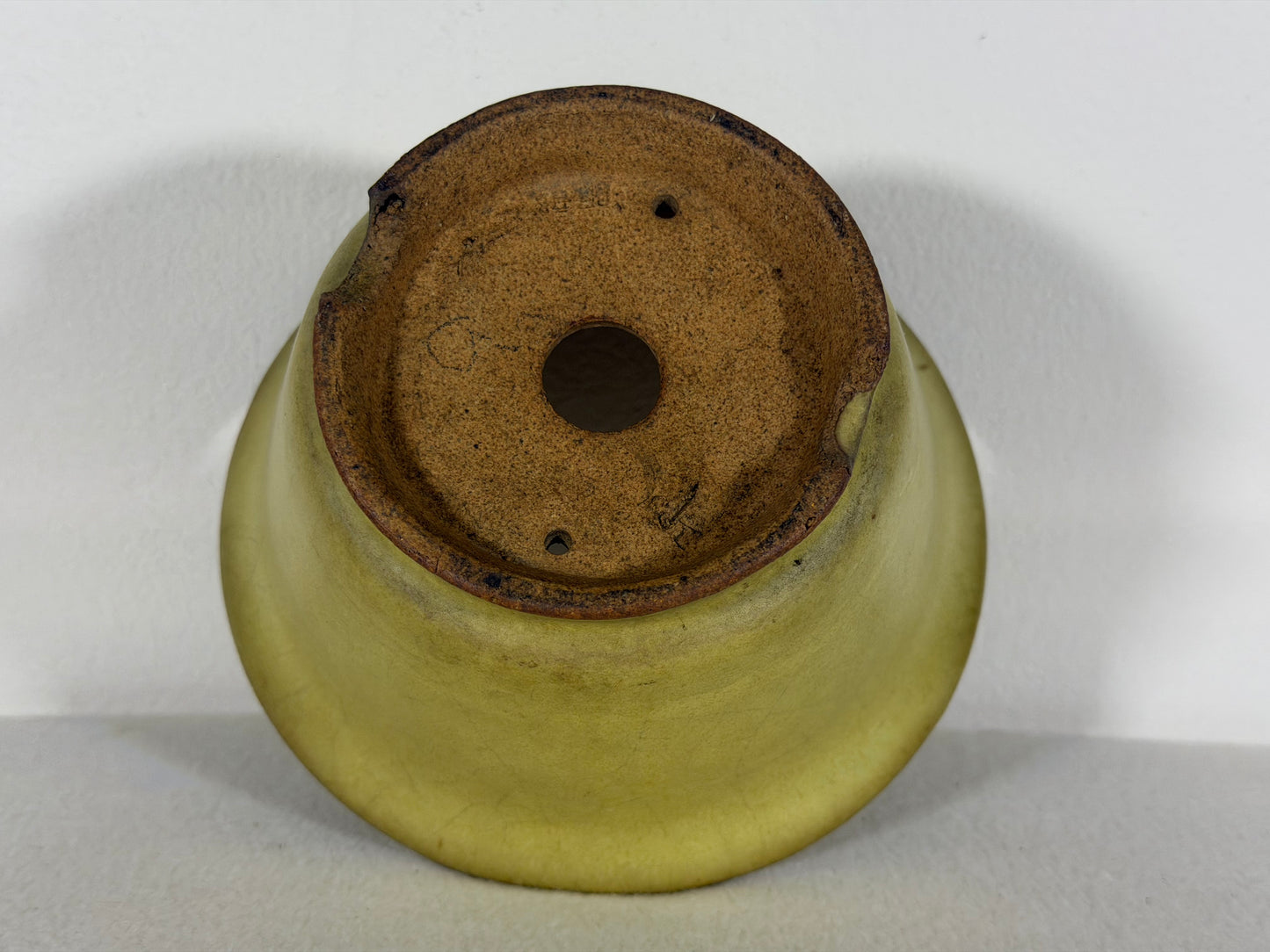 Preowned Japanese Tokoname Glazed Round Bonsai Pot Hatutori - 5.5” By 3.25”