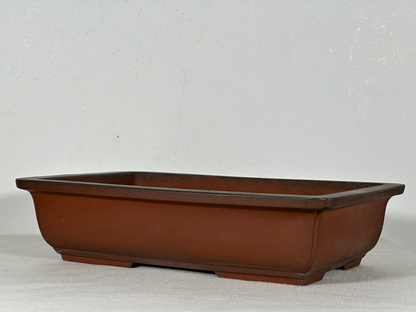 Preowned Japanese Tokoname Unglazed Rectangular Bonsai Pot - 11.5” By 7.75”