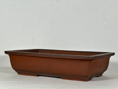 Preowned Japanese Tokoname Unglazed Rectangular Bonsai Pot - 11.5” By 7.75”