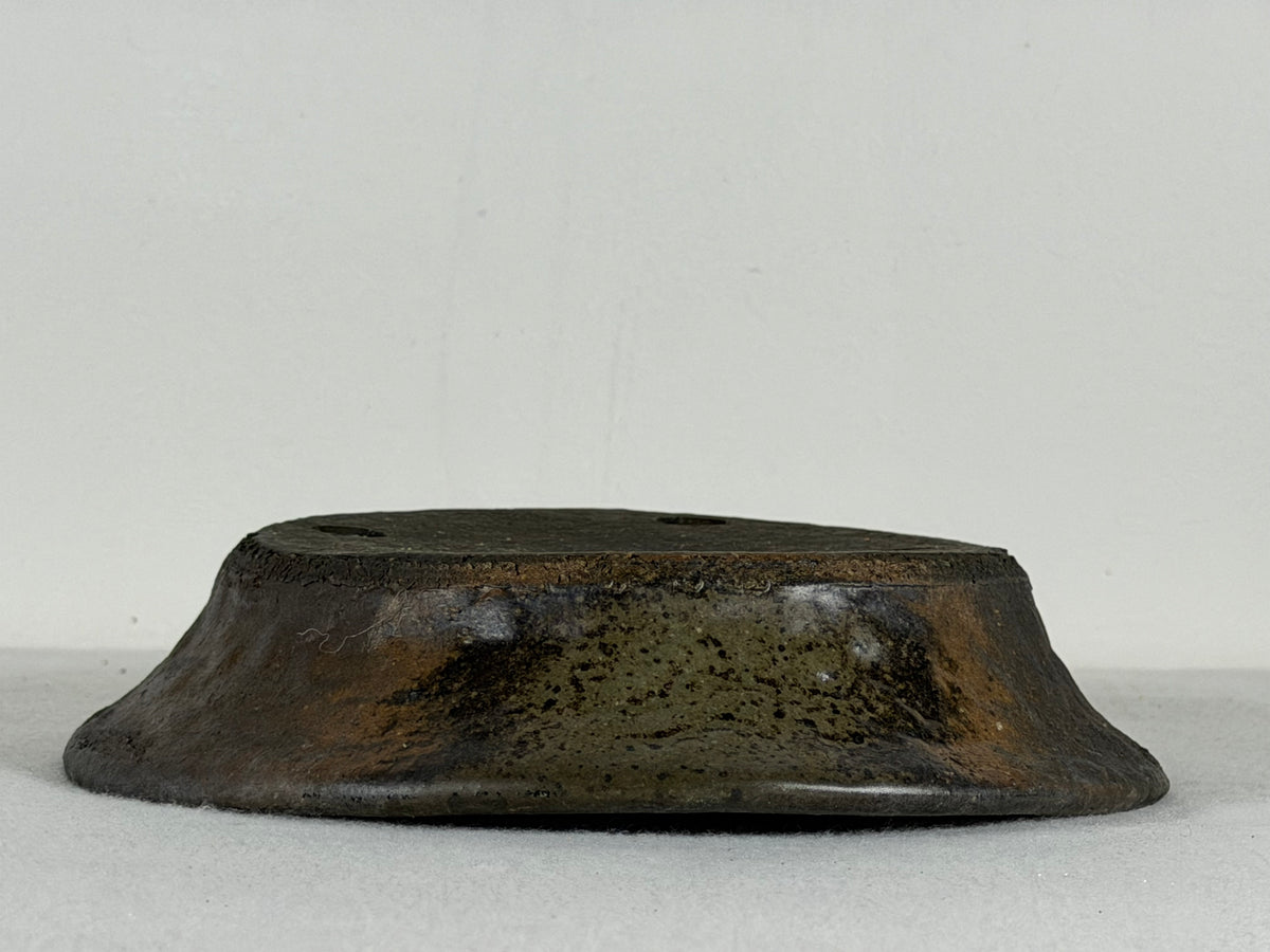 Preowned Japanese Tokoname Glazed Nanban Style Bonsai Pot - 7.75” By 1.75”