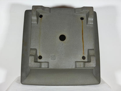 Preowned Japanese Tokoname Unglazed Square Cascade Bonsai Pot Hekisui - 14.25” x 14” x 6.25”
