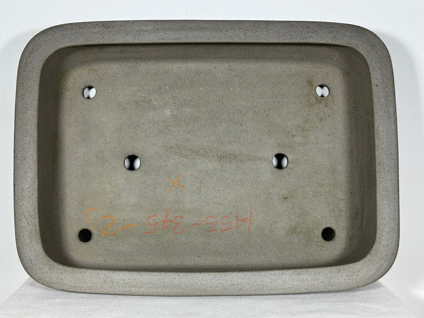 Preowned Japanese Tokoname Unglazed Rectangular Bonsai Pot Seizan - 16.25” By 11.75”