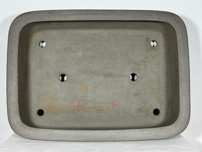 Preowned Japanese Tokoname Unglazed Rectangular Bonsai Pot Seizan - 16.25” By 11.75”