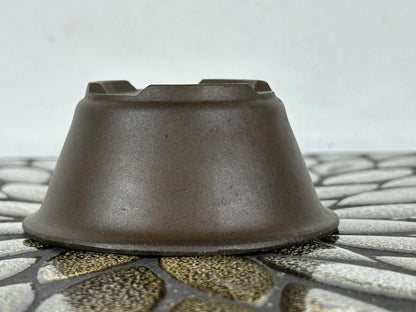 Preowned Japanese Tokoname Unglazed Round Bonsai Pot - 3.5” By 1 5/8”