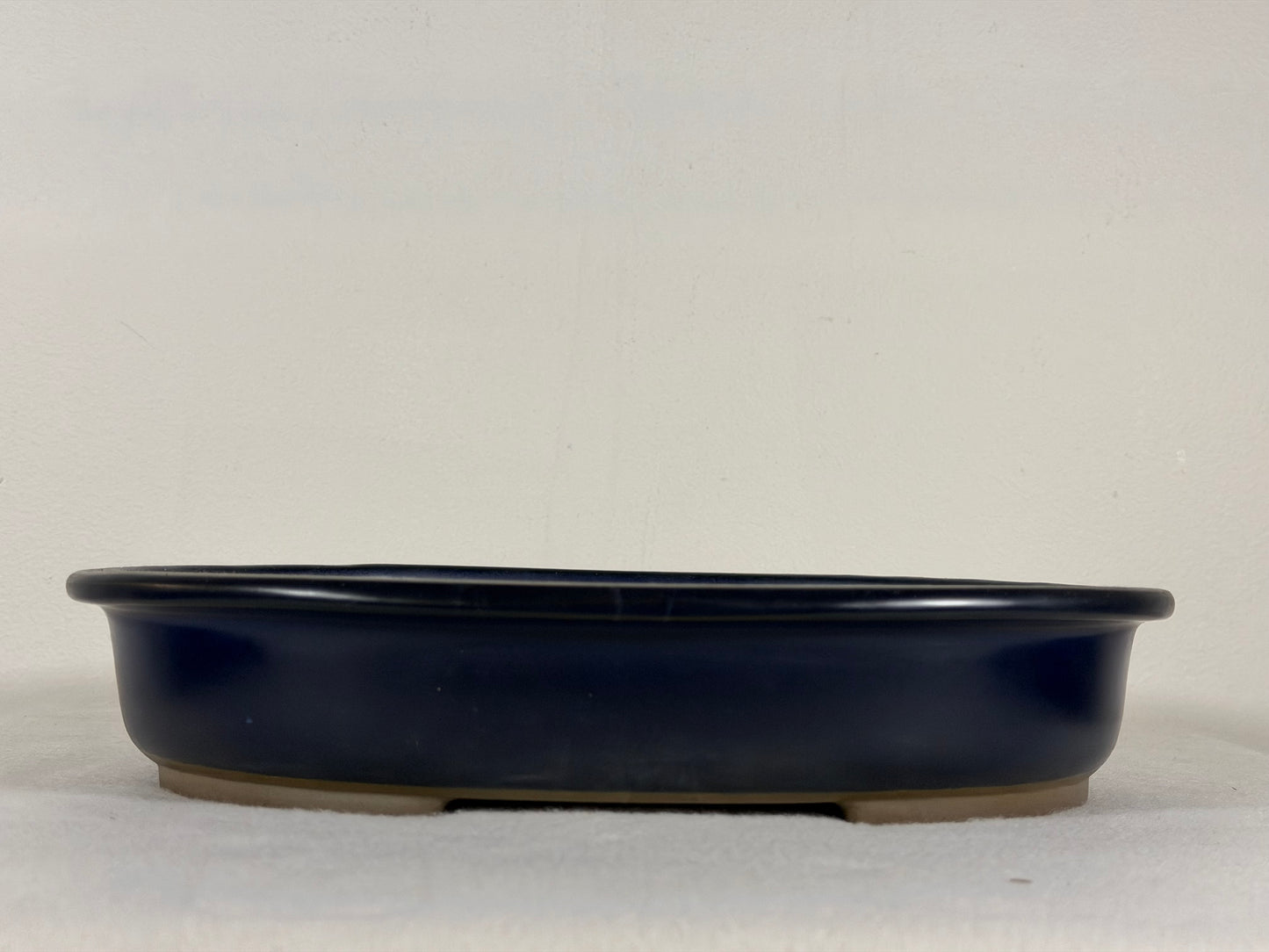 Preowned Japanese Tokoname Glazed Oval Bonsai Pot Has Patina - 11.25” By 9”