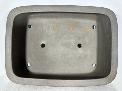 Preowned Japanese Tokoname Unglazed Rectangular Bonsai Pot Seizan - 16.25” By 11.75”