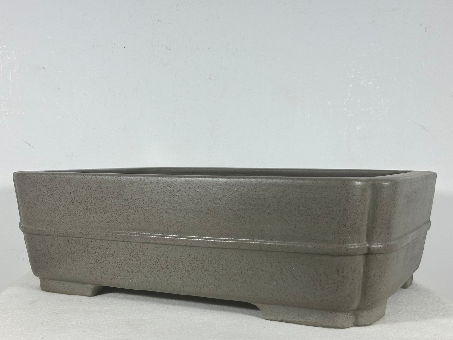 Preowned Japanese Tokoname Unglazed Rectangular Bonsai Pot Seizan - 14.75” By 10.75”