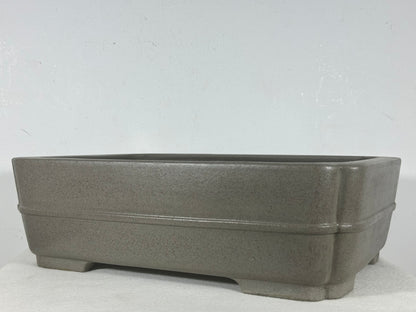 Preowned Japanese Tokoname Unglazed Rectangular Bonsai Pot Seizan - 14.75” By 10.75”