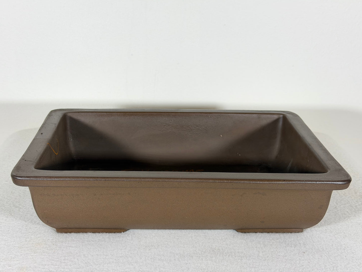 Preowned Japanese Tokoname Unglazed Rectangular Bonsai Pot - 10.5” By 7.25”
