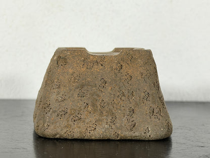 Preowned Japanese Tokoname Unglazed Square Bonsai Pot - 2.25” By 1.25”