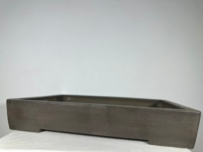 Preowned Japanese Tokoname Unglazed Rectangular Bonsai Pot Seizan - 19.25” By 14”