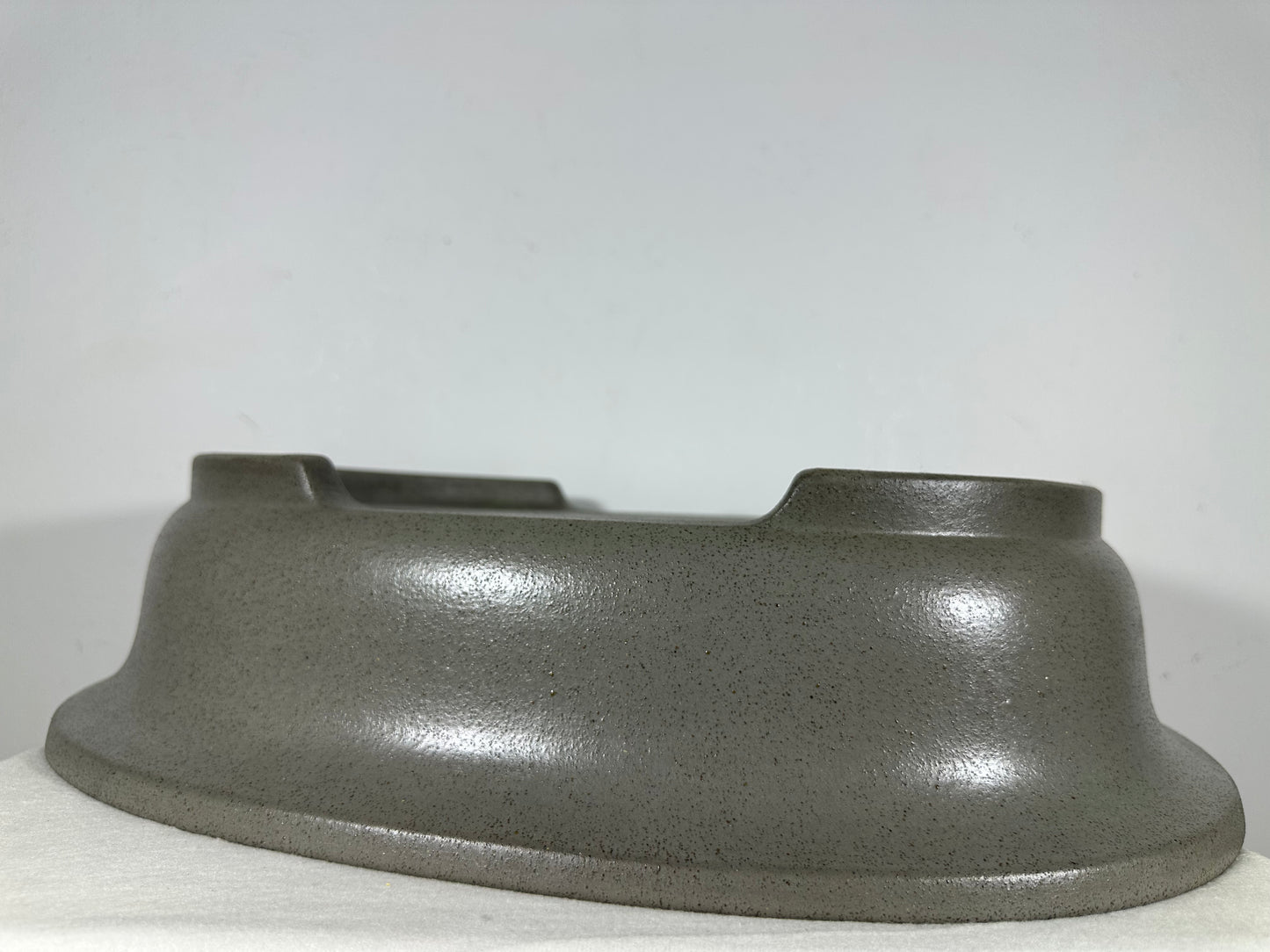 Preowned Japanese Tokoname Unglazed Oval Bonsai Pot Seizan - 18.5” By 14.75”