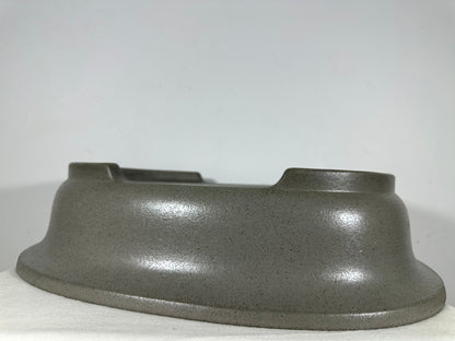 Preowned Japanese Tokoname Unglazed Oval Bonsai Pot Seizan - 18.5” By 14.75”