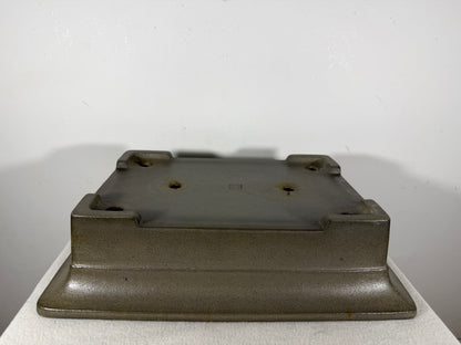 Preowned Japanese Tokoname Unglazed Rectangular Bonsai Pot Seizan - 14.75” By 10.75”