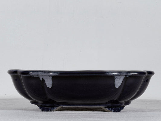 Preowned Japanese Tokoname Glazed Mokko Style Bonsai Pot Satomi - 8” By 7”