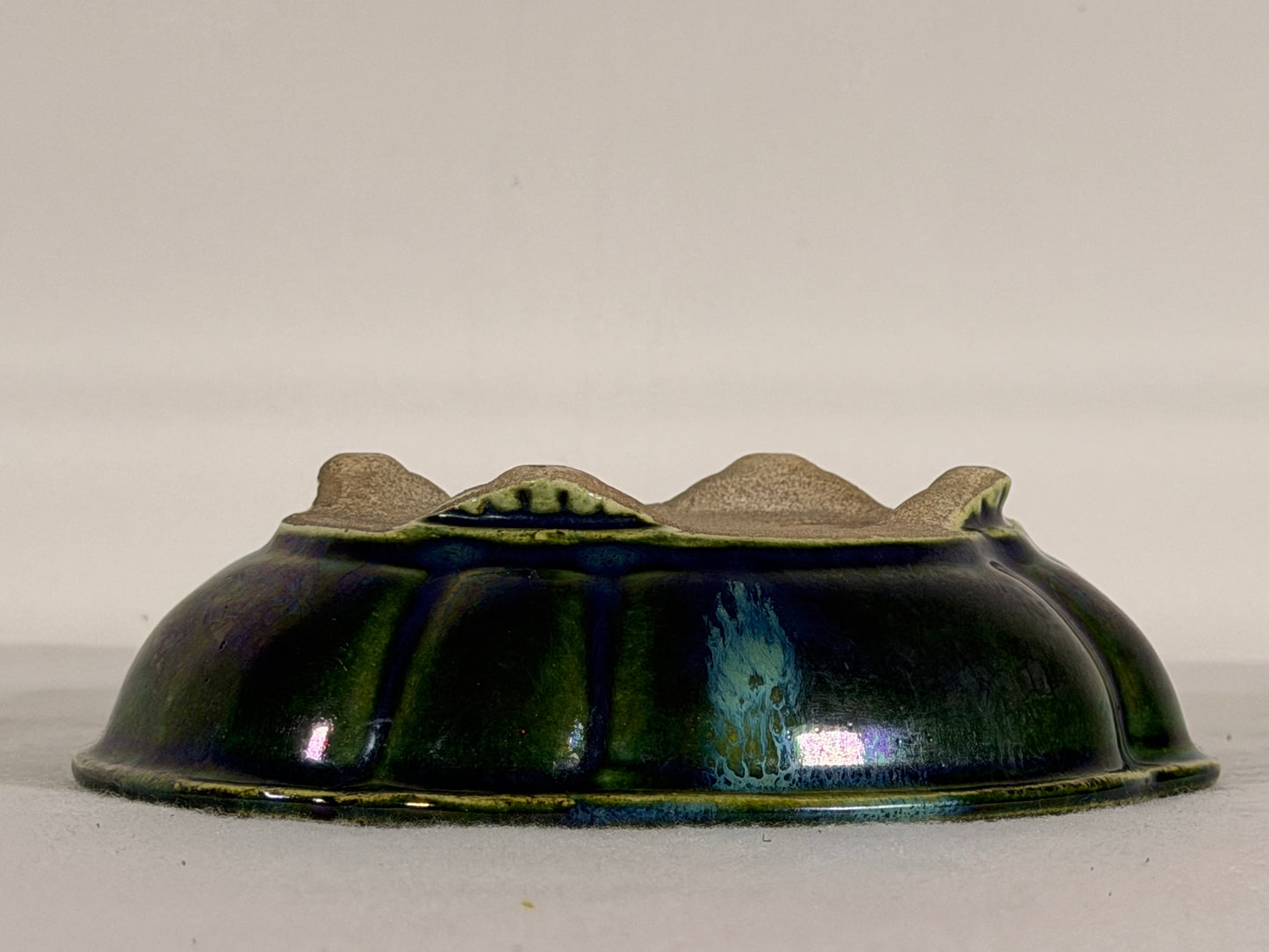 Preowned Japanese Tokoname Glazed Mokko Style Bonsai Pot Satomi - 7” By 6”