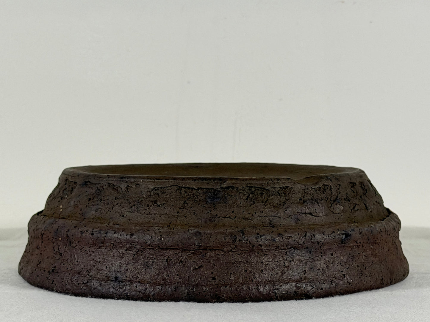 Preowned Japanese Tokoname Unglazed Nanban Style Bonsai Pot Matsushita - 8” By 2.25”