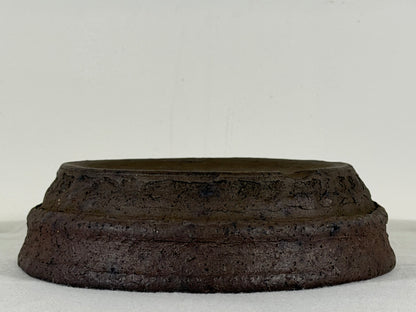 Preowned Japanese Tokoname Unglazed Nanban Style Bonsai Pot Matsushita - 8” By 2.25”