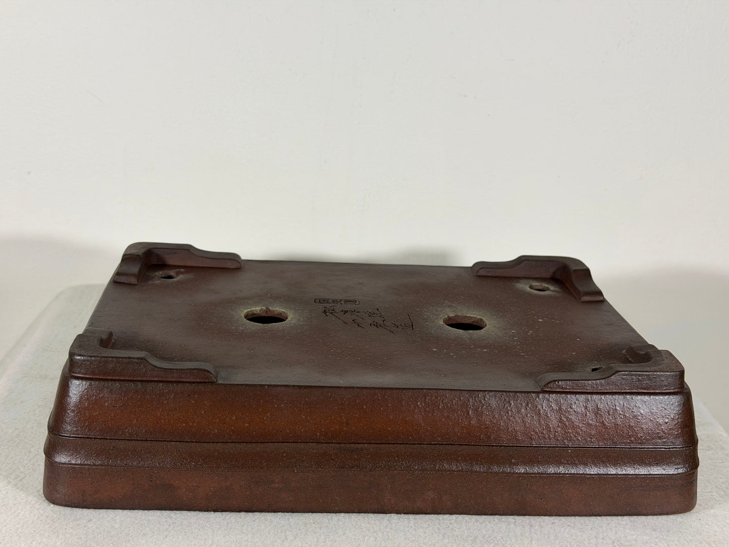 Preowned Japanese Tokoname Unglazed Rectangular Bonsai Pot Yamaaki - 12.5” By 9”