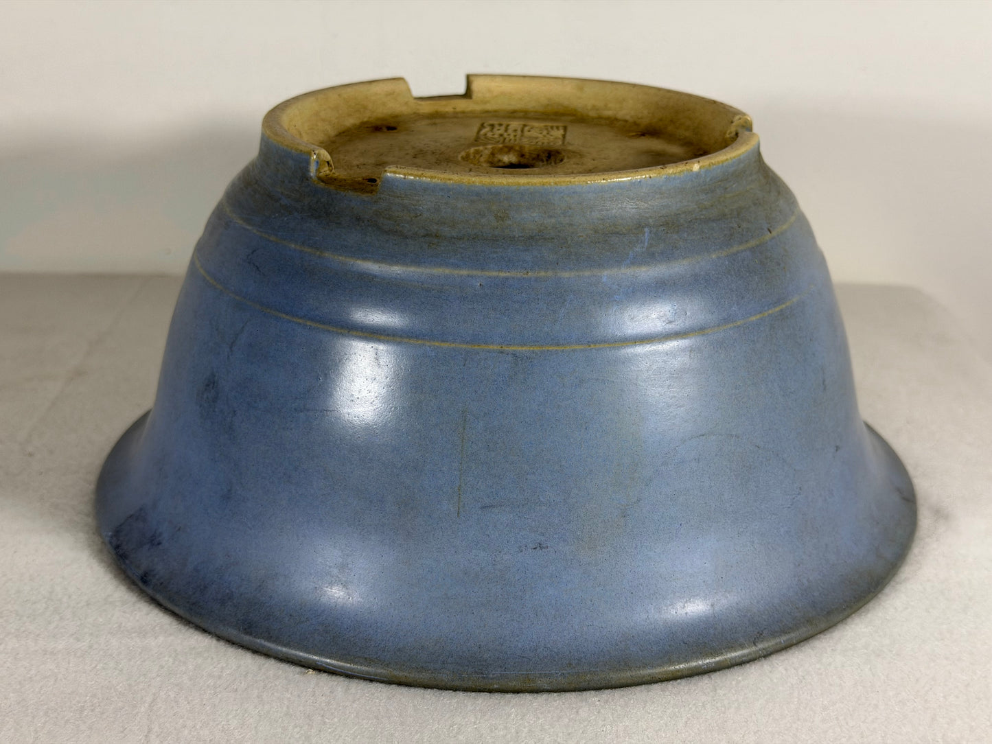 Preowned Japanese Tokoname Glazed Round Bonsai Pot Koyo - 9.5” By 4.25”
