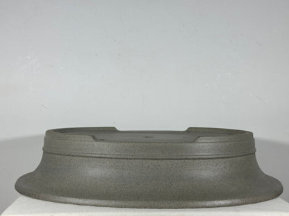 Preowned Japanese Tokoname Unglazed Oval  Bonsai Pot Seizan - 19” By 16”