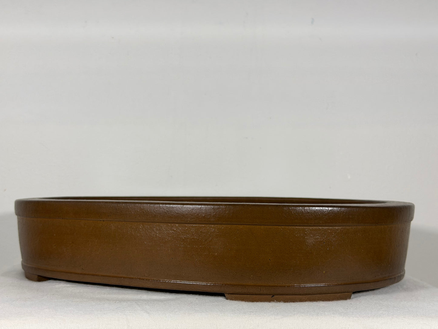 Preowned Japanese Tokoname Unglazed Oval Bonsai Pot Kizan - 16” By 12.5”