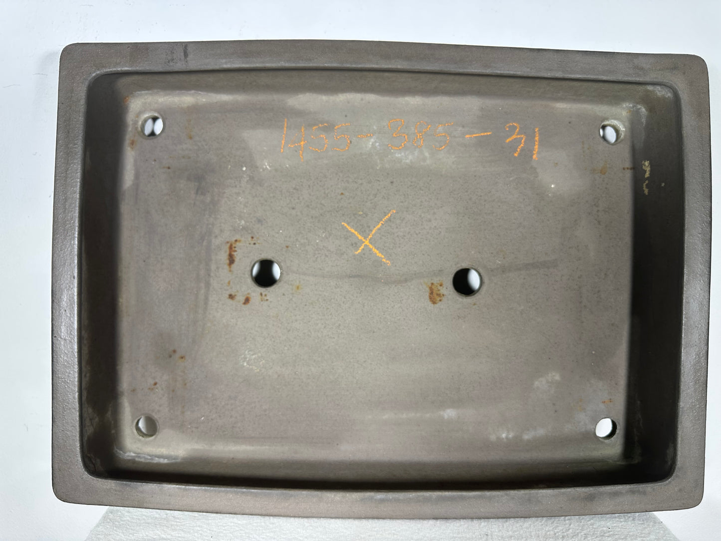 Preowned Japanese Tokoname Unglazed Rectangular Bonsai Pot Seizan - 19.25” By 14”