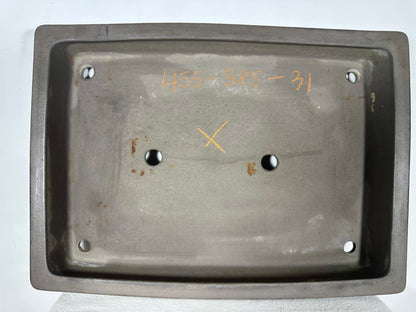 Preowned Japanese Tokoname Unglazed Rectangular Bonsai Pot Seizan - 19.25” By 14”