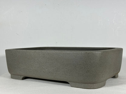 Preowned Japanese Tokoname Unglazed Rectangular Bonsai Pot Seizan - 13” By 9.25”