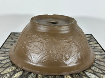 Preowned Japanese Tokoname Unglazed Round Bonsai Pot - 12.5” By 5”