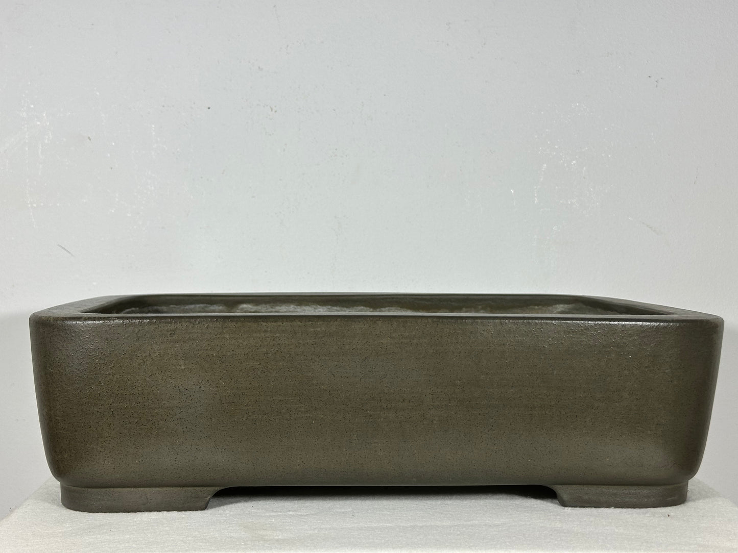 Preowned Japanese Tokoname Unglazed Rectangular Bonsai Pot Seizan - 16.25” By 11.75”