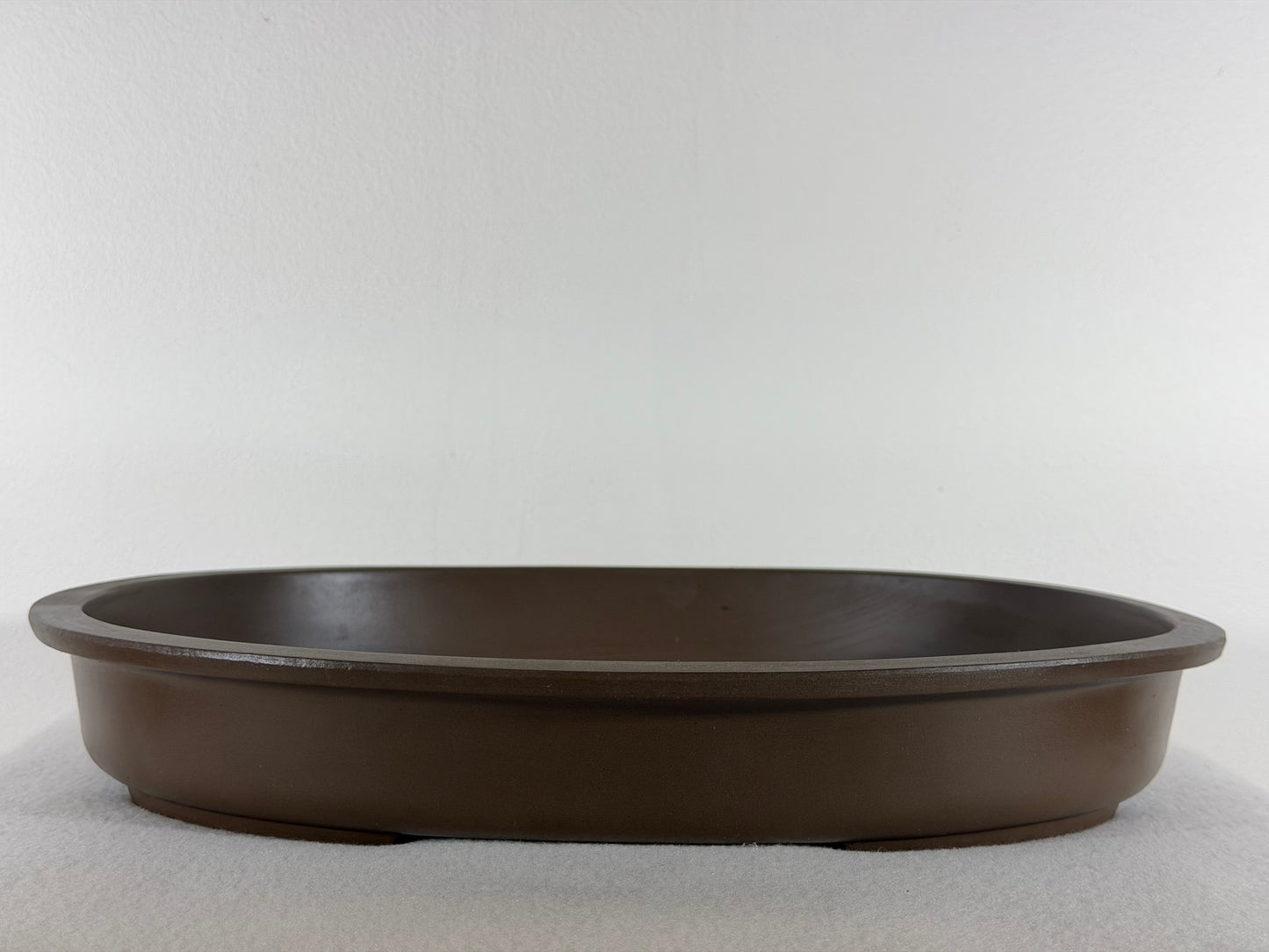 Preowned Japanese Tokoname Unglazed Shallow Oval Bonsai Pot - 14.75” By 11.75”