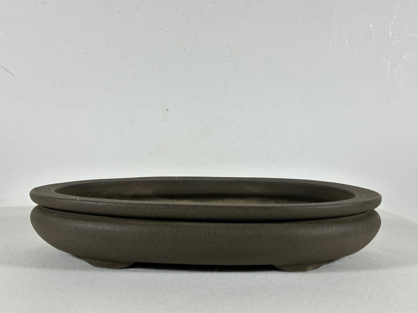 Preowned Vintage Japanese Tokoname Unglazed Bag Style Bonsai Pot Yamaaki - 9.5” By 6.25”