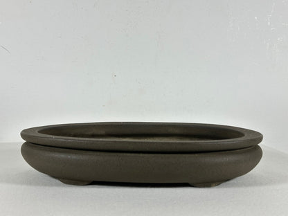 Preowned Vintage Japanese Tokoname Unglazed Bag Style Bonsai Pot Yamaaki - 9.5” By 6.25”