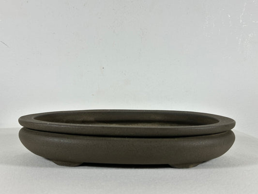 Preowned Vintage Japanese Tokoname Unglazed Bag Style Bonsai Pot Yamaaki - 9.5” By 6.25”