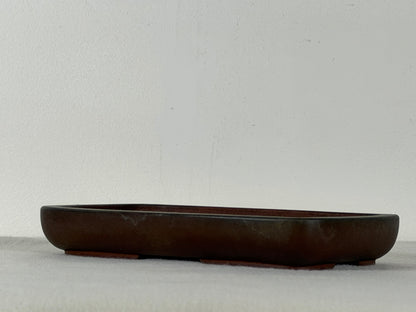 Preowned Old China Unglazed Shallow Rectangular Bonsai Pot - 8.25” x 5” x 1.25”