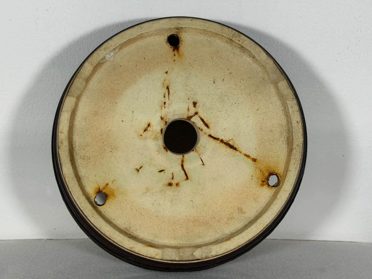 Preowned Japanese Tokoname Unglazed Round Bonsai Pot - 9.25” By 2.25”