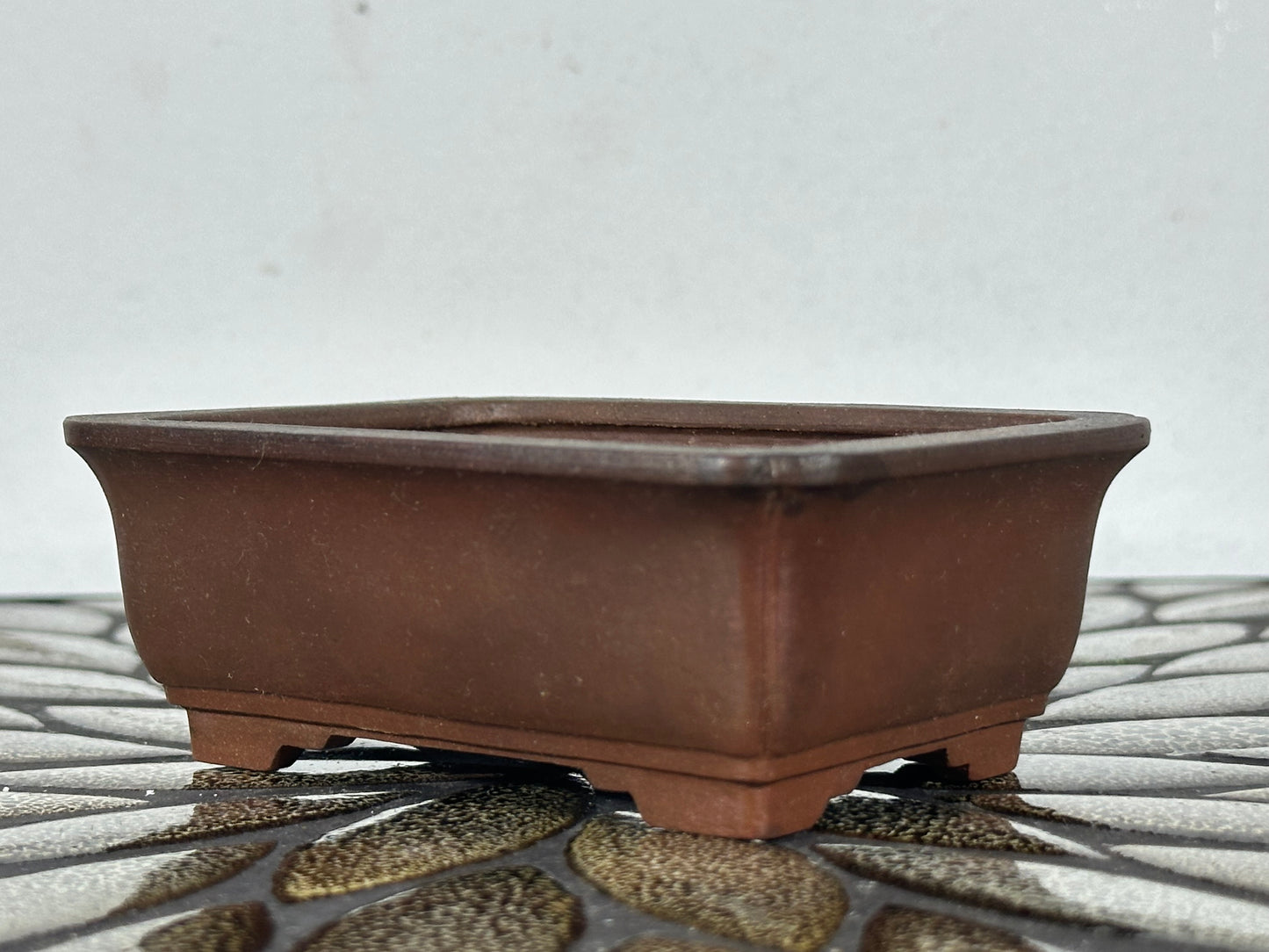 Preowned Japanese Tokoname Unglazed Rectangular Bonsai Pot - 4.25” By 3.25”