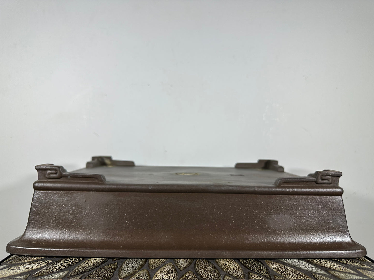 Preowned Vintage Japanese Tokoname Unglazed Rectangular Bonsai Pot Kataoka - 16.5” By 11.75”