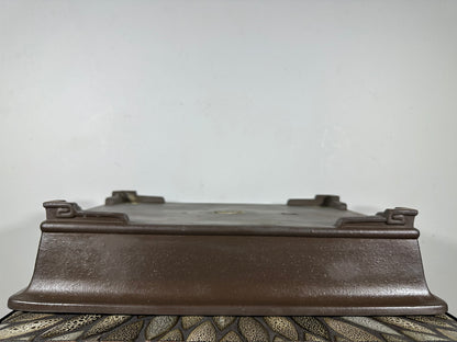 Preowned Vintage Japanese Tokoname Unglazed Rectangular Bonsai Pot Kataoka - 16.5” By 11.75”