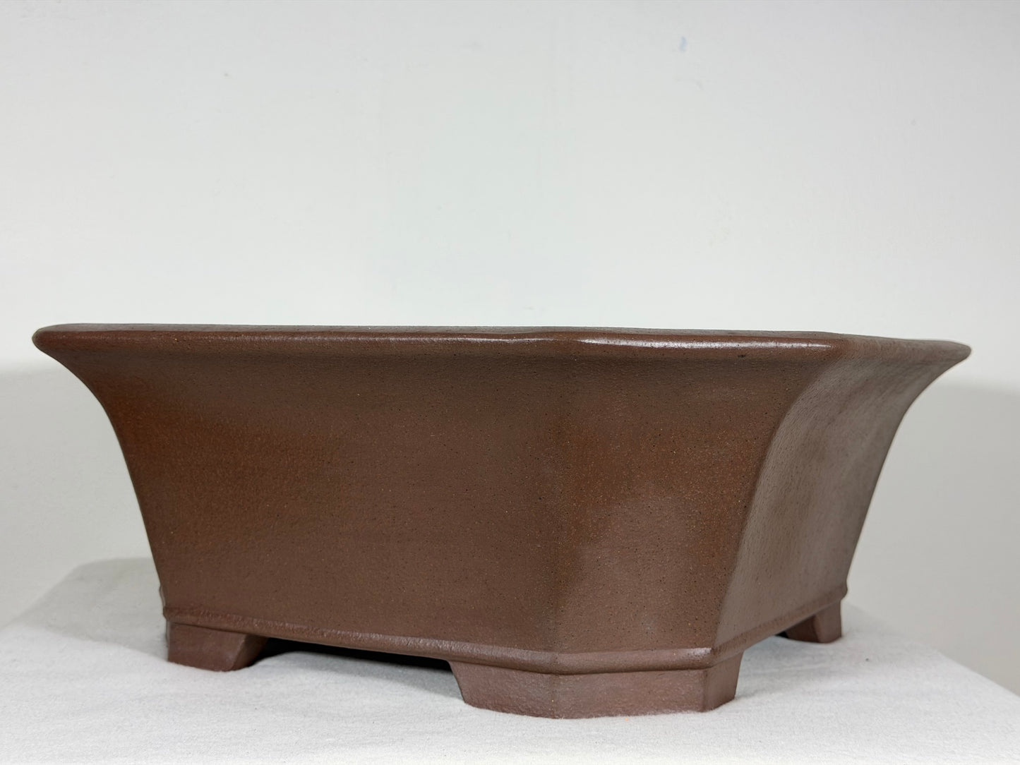 Preowned Japanese Tokoname Unglazed Semi Cascade Bonsai Pot Keizan - 14.5” By 5.5”